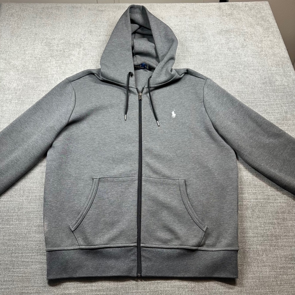 Polo Ralph Lauren‎ Full Zip Hoodie Mens Large Gray  Embroidered Logo
